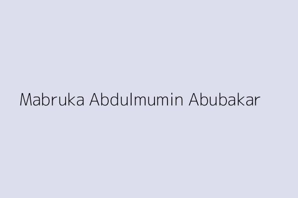 Mabruka Abdulmumin Abubakar